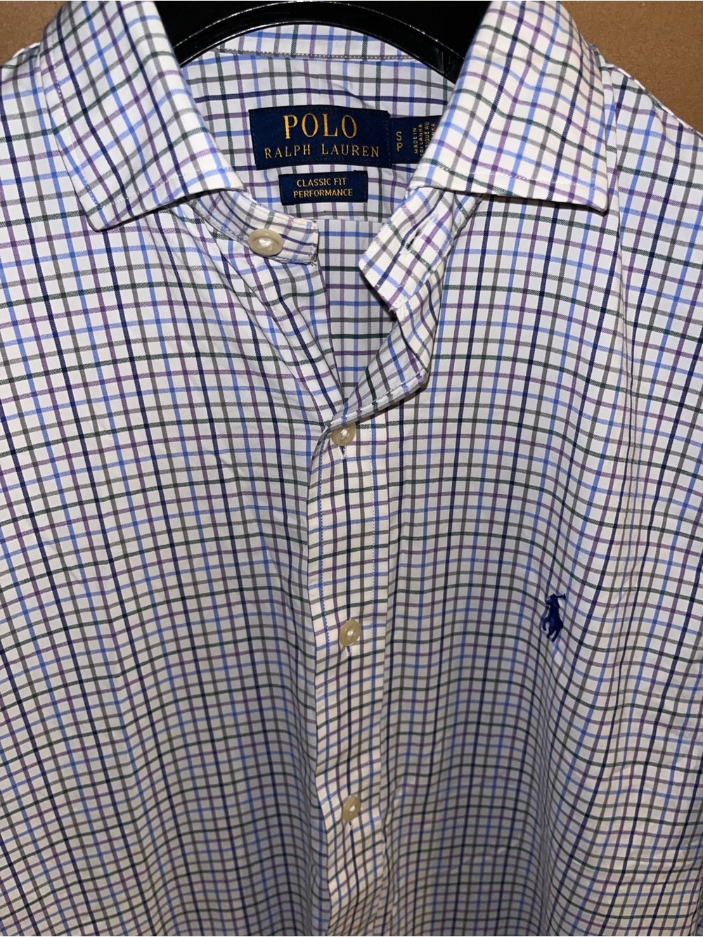 Polo Ralph Lauren Classic Fit Plaid Performance Shirt Men Small L/S Mint